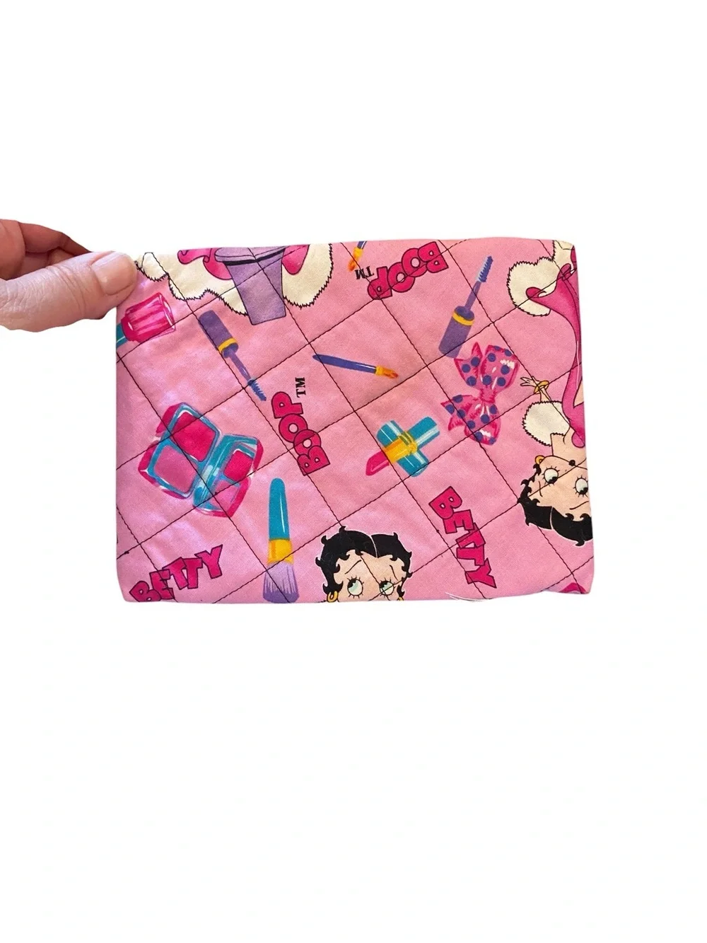 Betty Boop handcrafted quilted tote bag wallet & cosmetic bag Retro Dopamine